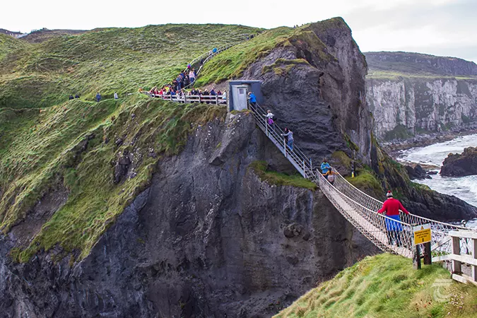 Carrick a Rede Rope bridge on the Causeway Coast of County Antrim Northern Ireland