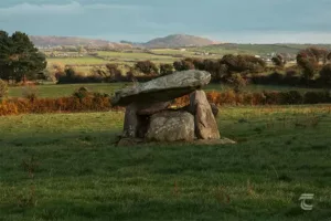A closer view of Ballynageeragh Portal Tomb