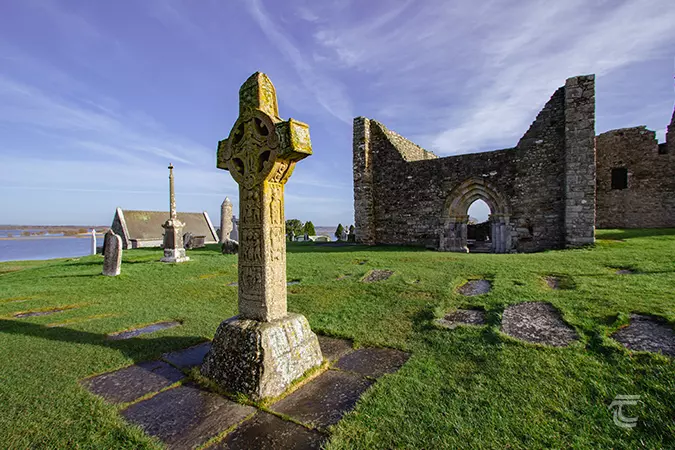 Cross of the Scriptures at Clonmacnoise on our Dublin to Galway Road Trip Itinerary