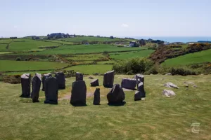 Drombeg Stone Circle in the Cork countryside on the Wild Atlantic Way