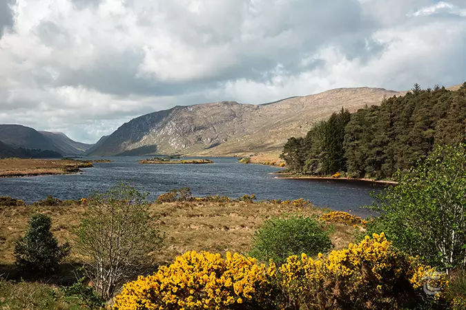Lake and mountain scenery in Glenveagh National Park