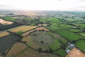 Aerial view of Rathgall Hillfort Wicklow