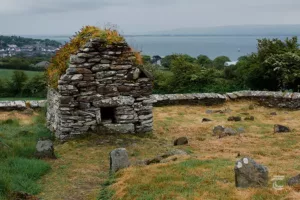 The stone mortuary building known as the Skull House at Cooly Monastic Site