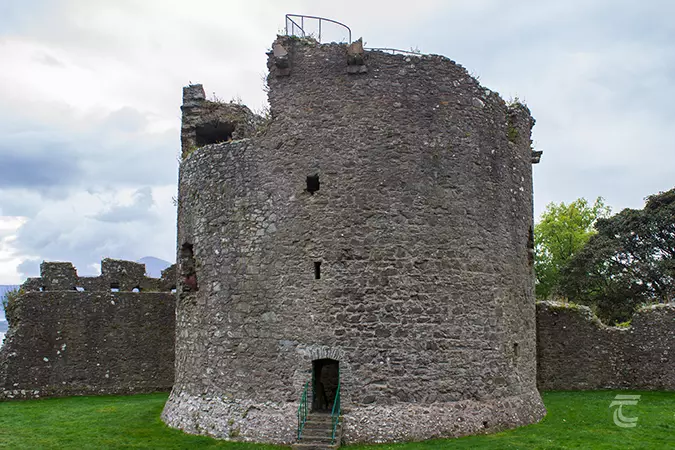 The cylindrical keep of Dundrum Castle