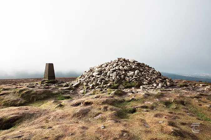 A cairn and triangulation point on Two Rock Mountain