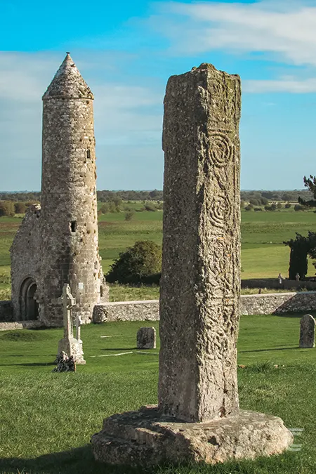 A replica of The North Cross on site at Clonmacnoise Offaly