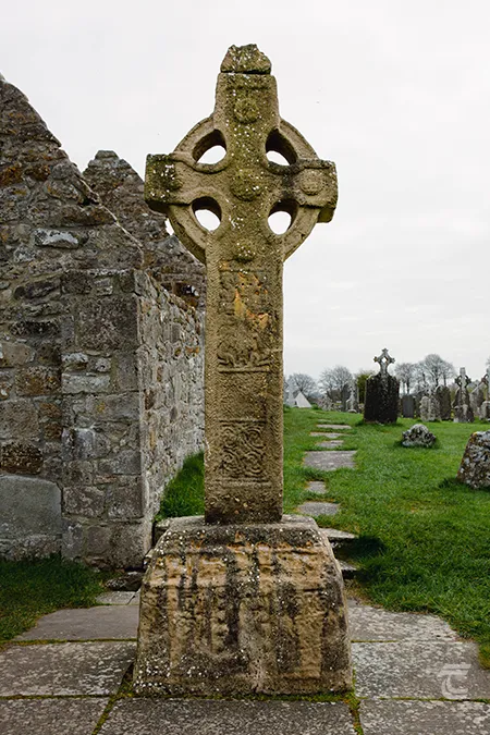A replica of the South Cross at Clonmacnoise