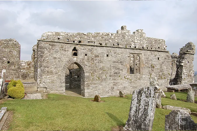 The remains of the medieval church on the Hill of Slane
