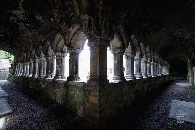 The ornate cloisters of Sligo Abbey, on Ireland's Wild Atlantic Way