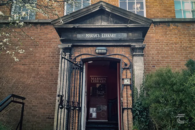 The doorway into Marsh's Library Dublin