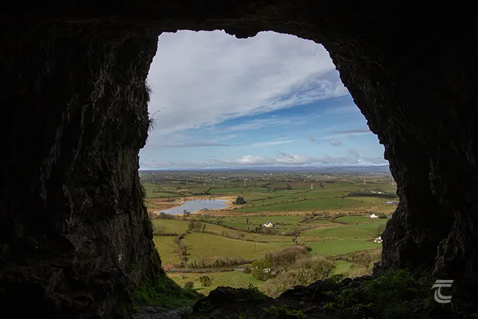 Looking from the mouth of the Cave of Keash Sligo