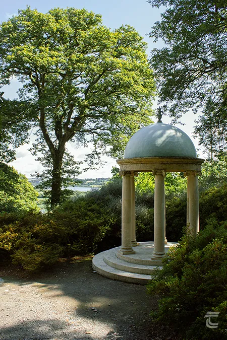 The classical temple in Mount Congreve House and Gardens Waterford