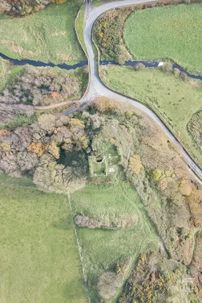 Aerial plan view of Dunhill Castle
