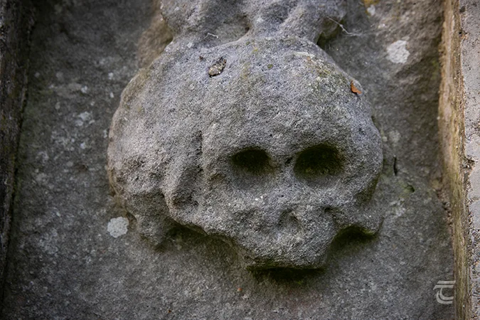 Skull depicted on the Athcarne Cross Meath