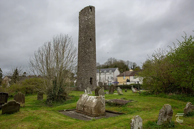 Clones Round Tower and Graveyard Monaghan Ireland
