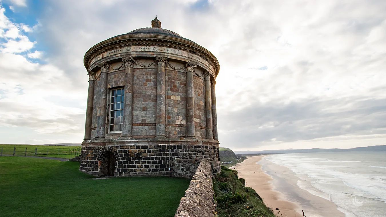 Mussenden Temple at Downhill Demesne Derry on the Causeway Coast of Northern Ireland
