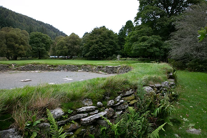 The wall of the Stone Fort at Glendalough