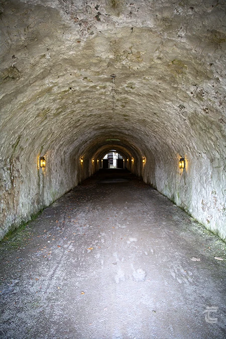 A view down the servant's tunnel at Castle Coole